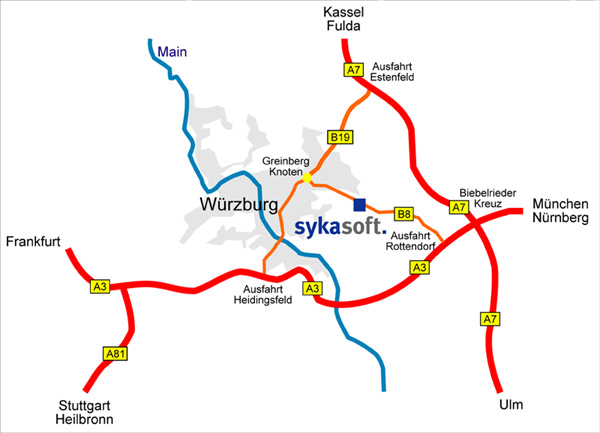 Anfahrt: Würzburg und Umgebung